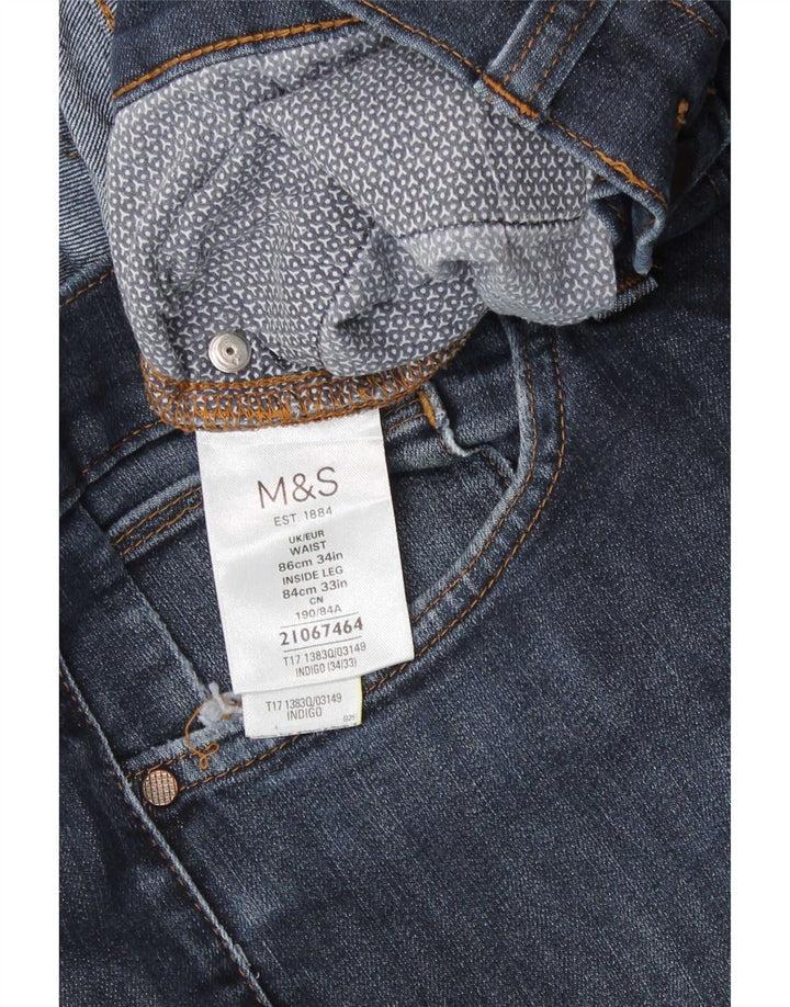 Marks & Spencer Mens Skinny Jeans W34 L33 Blue Cotton