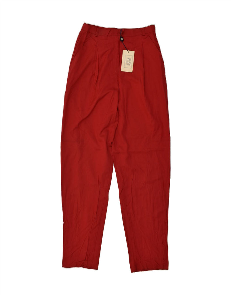 I BLUES Womens High Waist Tapered Trousers UK 14 Large  W28 L33  Red | Vintage i Blues | Thrift | Second-Hand i Blues | Used Clothing | Messina Hembry 