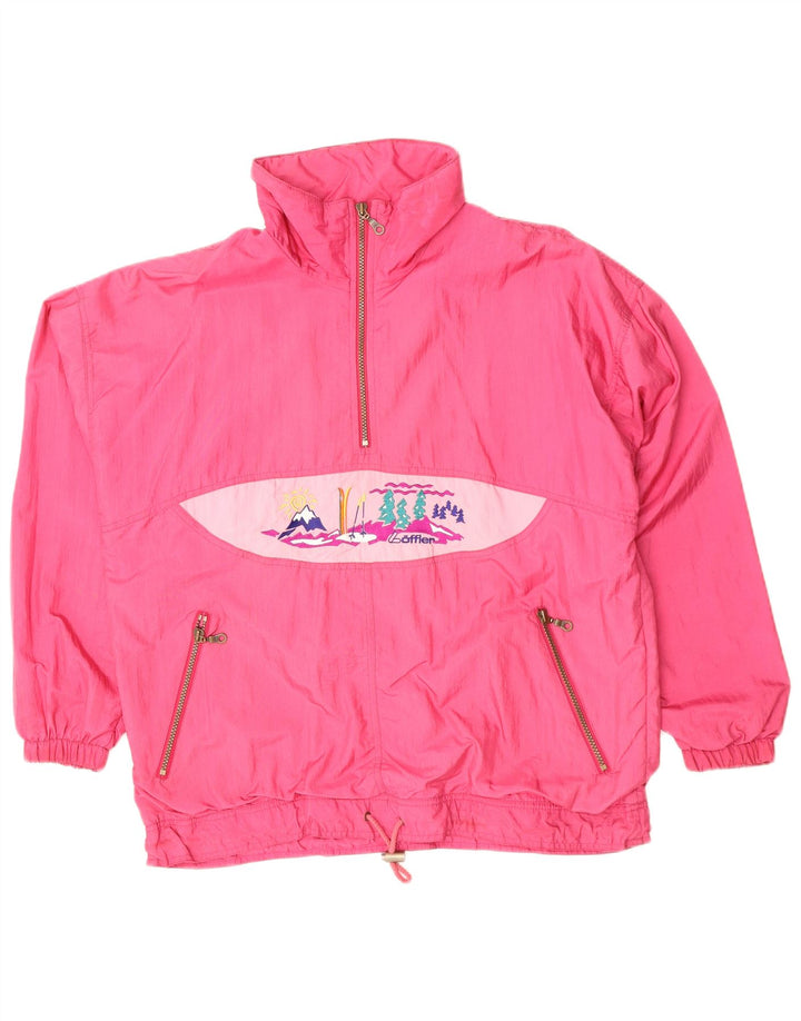 Loffler Womens Oversized Graphic Rain Jacket IT 44  Medium Pink Polyamide