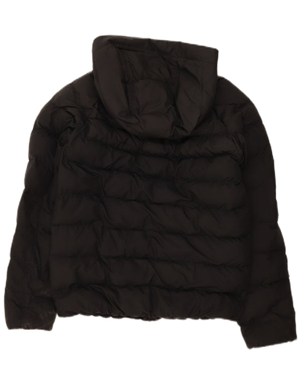 Nike Boys Hooded Padded Jacket 12-13 Years Large Black Polyester