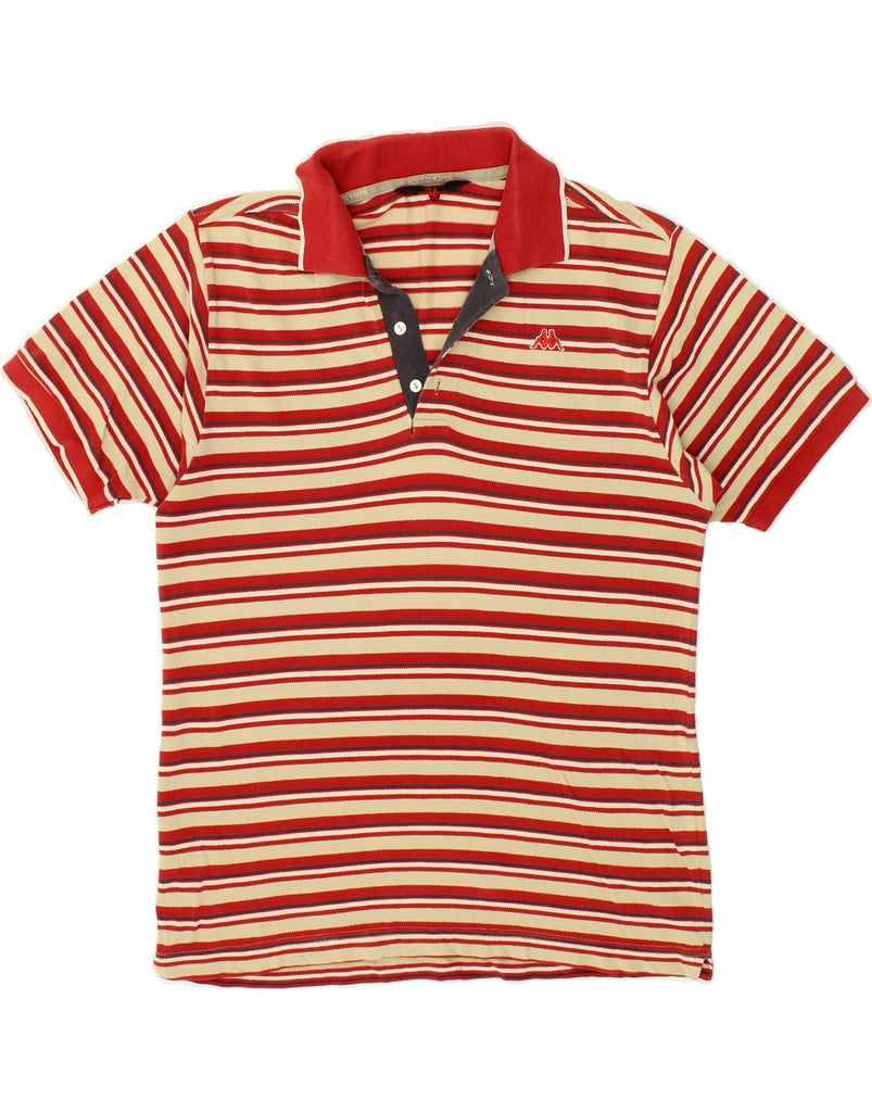 KAPPA Mens Polo Shirt Medium Red Striped Cotton | Vintage Kappa | Thrift | Second-Hand Kappa | Used Clothing | Messina Hembry 