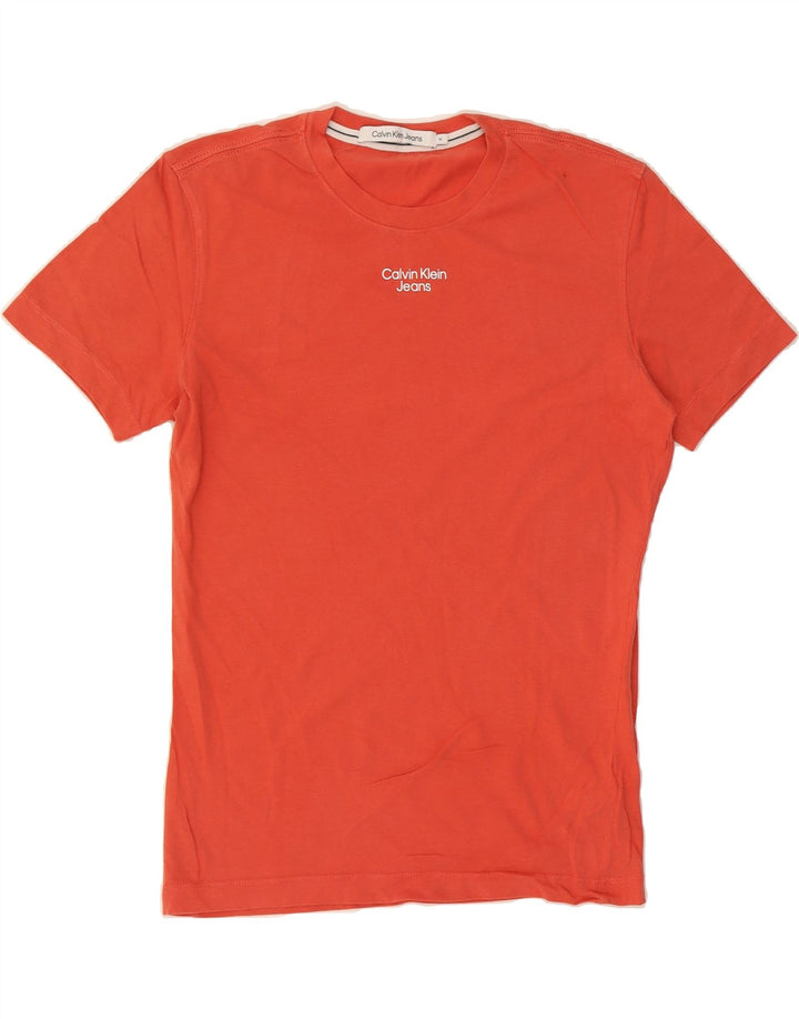 CALVIN KLEIN Mens T-Shirt Top Medium Red Vintage Calvin Klein and Second-Hand Calvin Klein from Messina Hembry 
