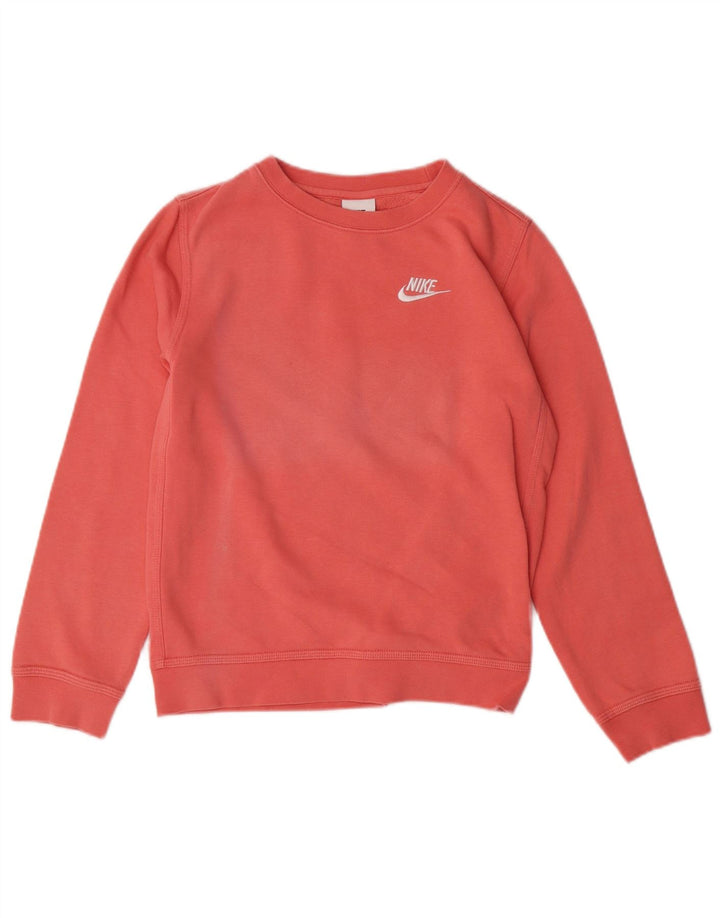 NIKE Girls Sweatshirt Jumper 10-11 Years Medium Pink Cotton