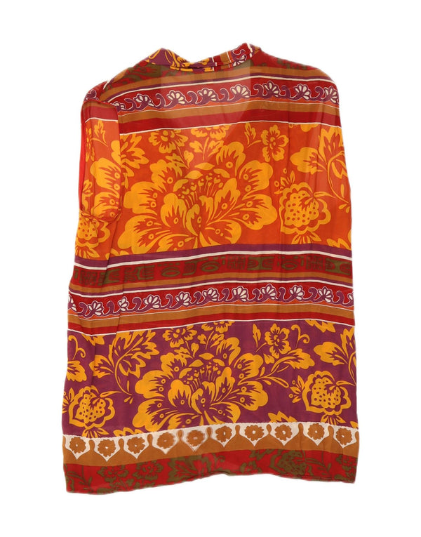 Sara Glenzer Womens Sleeveless Shirt Blouse IT 50 XL Orange Floral Viscose