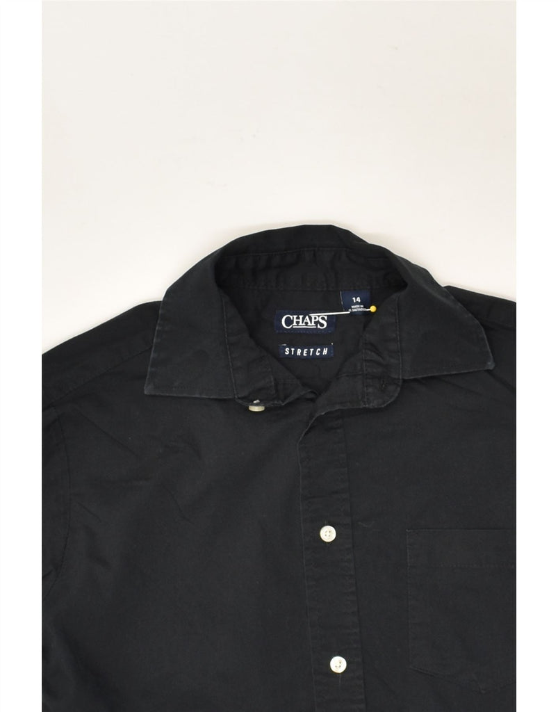 CHAPS Boys Shirt 13-14 Years Black Cotton | Vintage Chaps | Thrift | Second-Hand Chaps | Used Clothing | Messina Hembry 