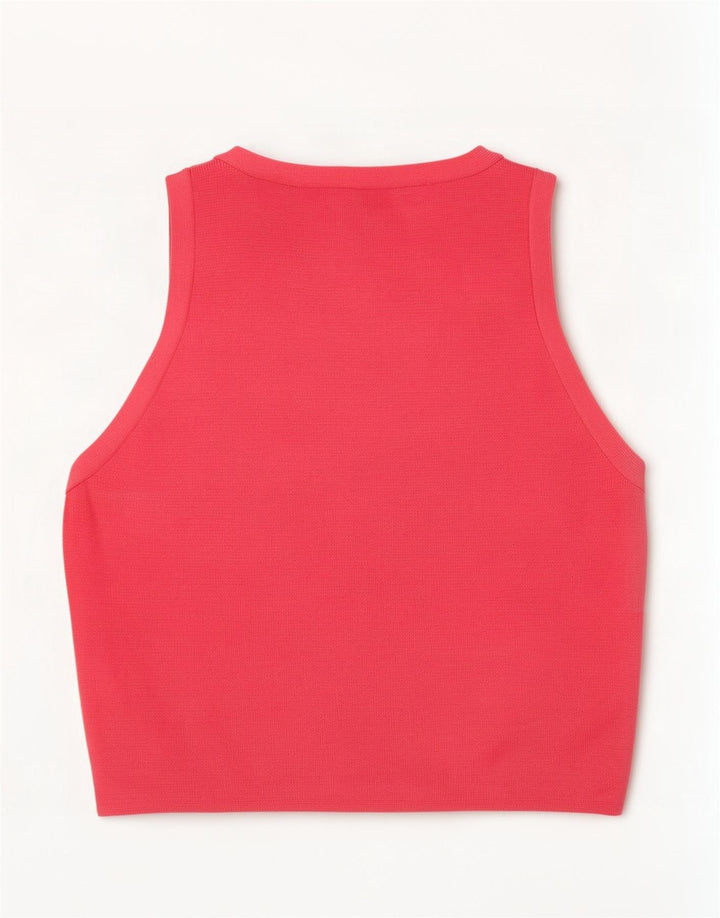 Zara Womens Crop Vest Top UK 8 Small Pink Viscose