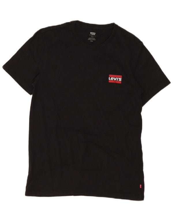 Levi's Mens Anbass Slim Fit T-Shirt Top Medium Black Cotton