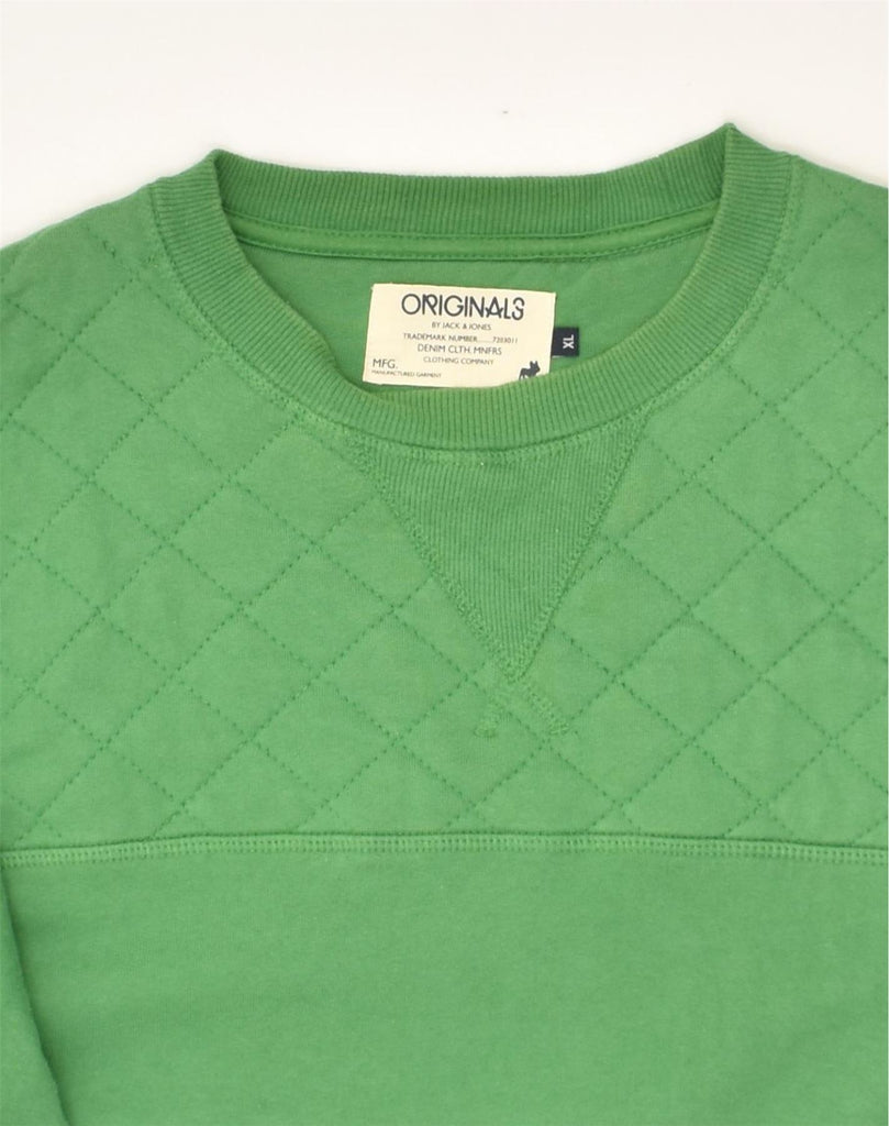 JACK & JONES Mens Sweatshirt Jumper XL Green Cotton | Vintage Jack & Jones | Thrift | Second-Hand Jack & Jones | Used Clothing | Messina Hembry 