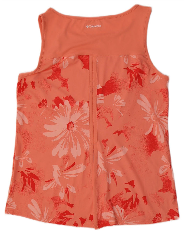 COLUMBIA Womens Graphic Vest Top UK 12 Medium Pink Floral Polyester