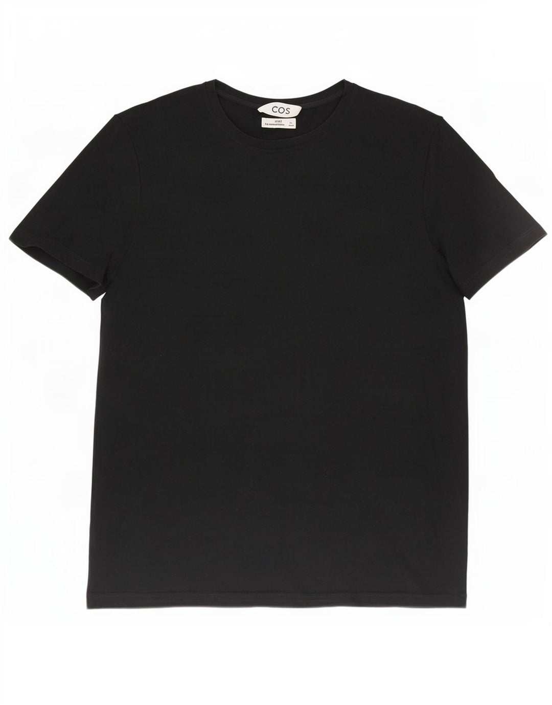 Cos Mens Regular T-Shirt Top Large Black Cotton