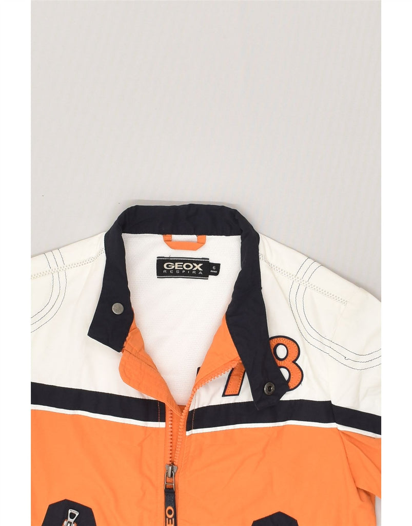 GEOX Boys Bomber Jacket 5-6 Years Orange Colourblock Cotton | Vintage Geox | Thrift | Second-Hand Geox | Used Clothing | Messina Hembry 