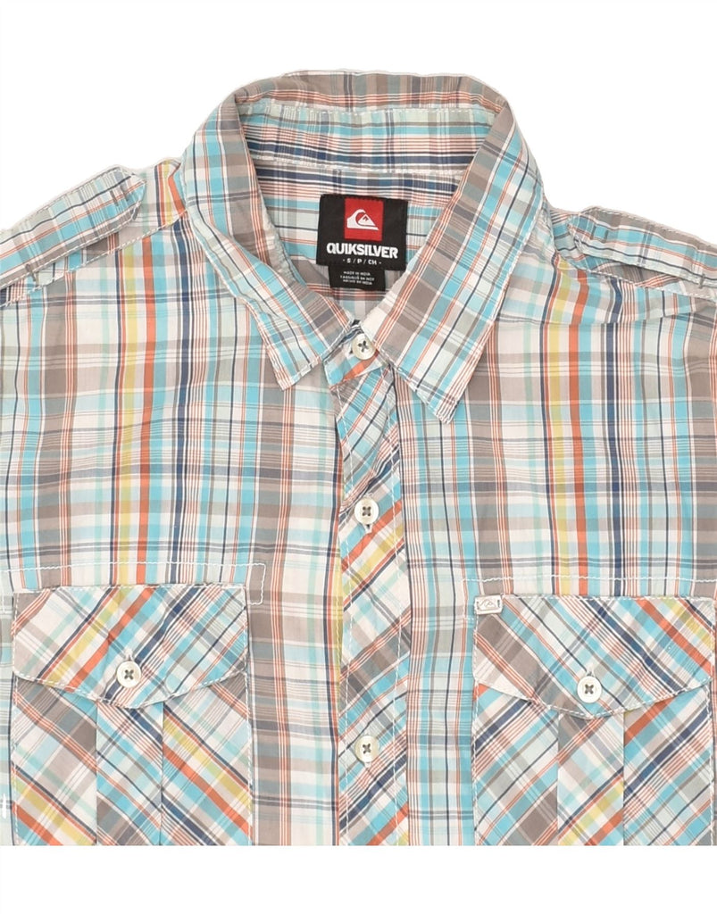 QUIKSILVER Mens Short Sleeve Shirt Small Grey Check | Vintage Quiksilver | Thrift | Second-Hand Quiksilver | Used Clothing | Messina Hembry 