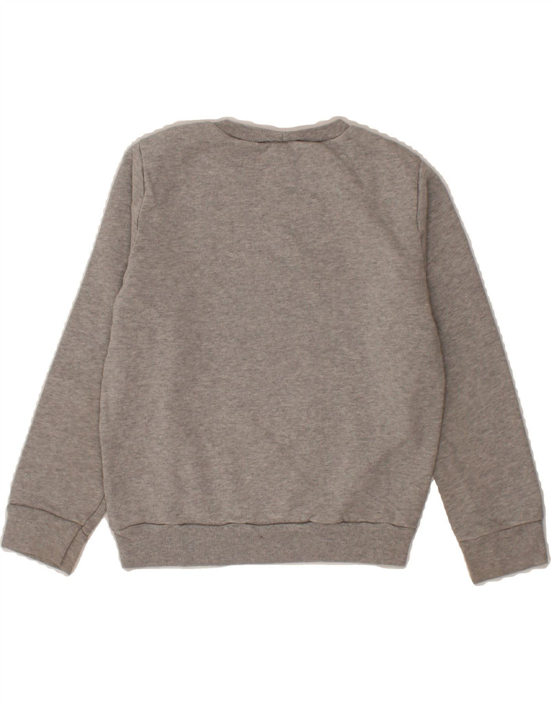 BENETTON Boys Graphic Sweatshirt Jumper 7-8 Years Medium Grey Cotton Vintage Benetton and Second-Hand Benetton from Messina Hembry 