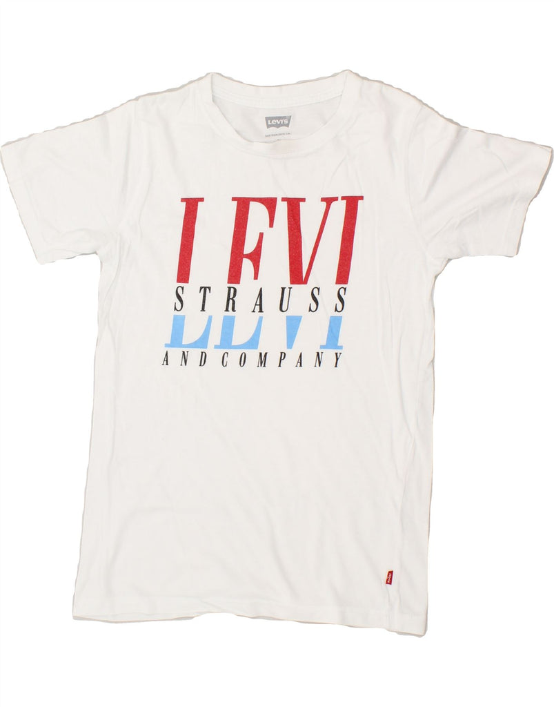 LEVI'S Womens Graphic T-Shirt Top UK 10 Small White | Vintage Levi's | Thrift | Second-Hand Levi's | Used Clothing | Messina Hembry 