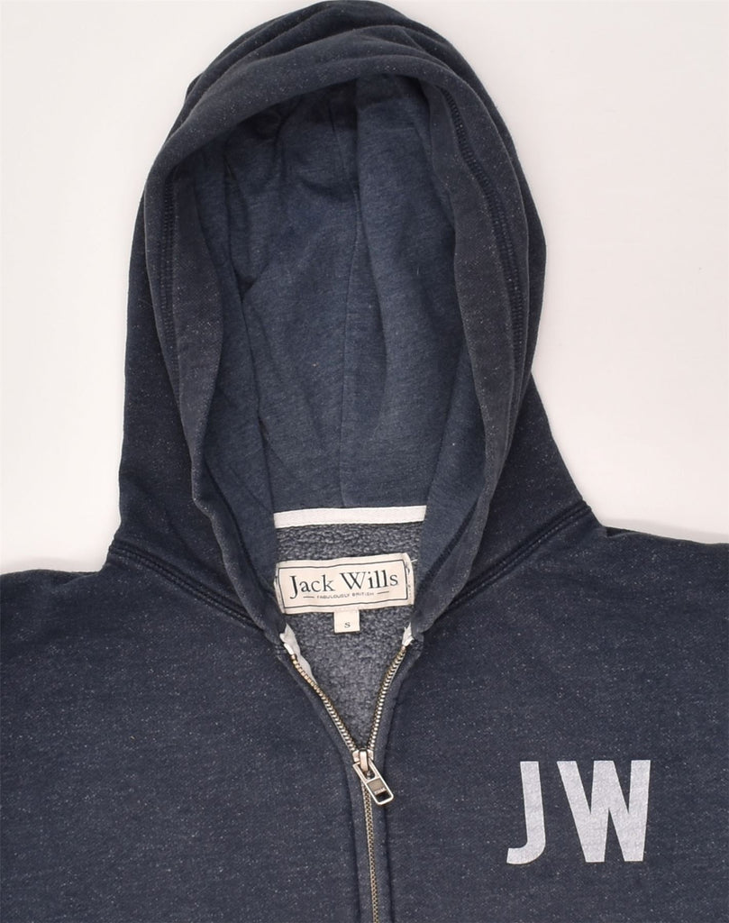 JACK WILLS Mens Zip Hoodie Sweater Small Navy Blue Cotton | Vintage Jack Wills | Thrift | Second-Hand Jack Wills | Used Clothing | Messina Hembry 