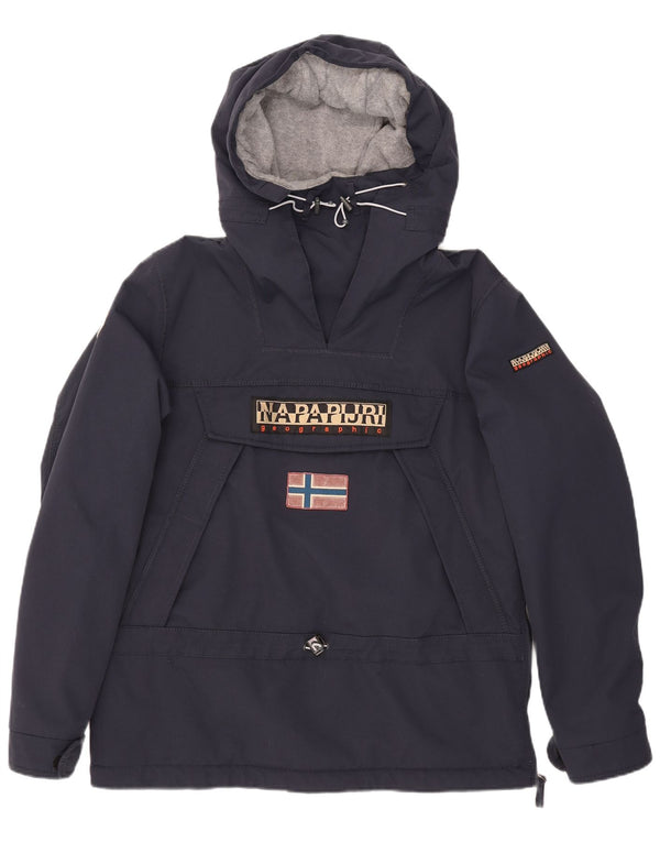Napapijri Mens Geographic Graphic Anorak Jacket UK 40 Large Navy Blue