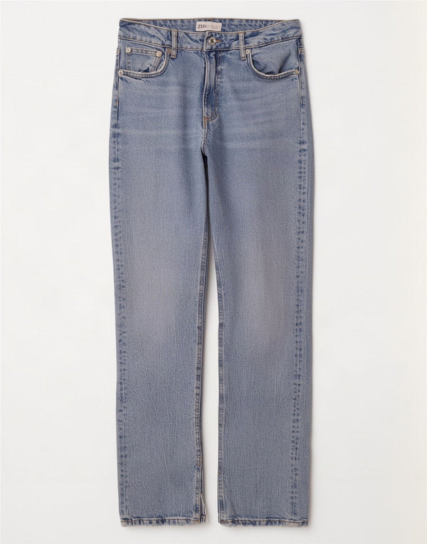 Zara Womens Straight Jeans EU 38 Small W28 L32 Blue Cotton