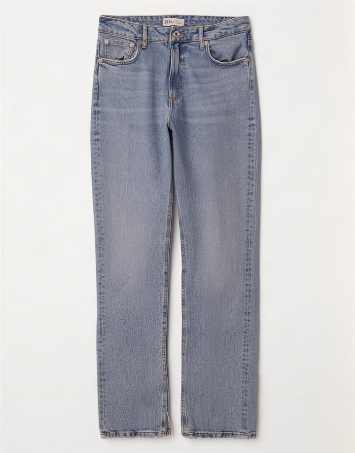 Zara Womens Straight Jeans EU 38 Small W28 L32 Blue Cotton