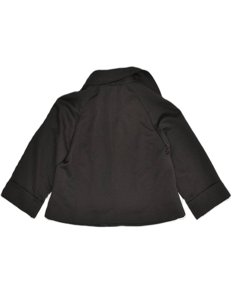 MEXX Womens Crop 3 Button Blazer Jacket UK 14 Medium Black Polyester | Vintage Mexx | Thrift | Second-Hand Mexx | Used Clothing | Messina Hembry 