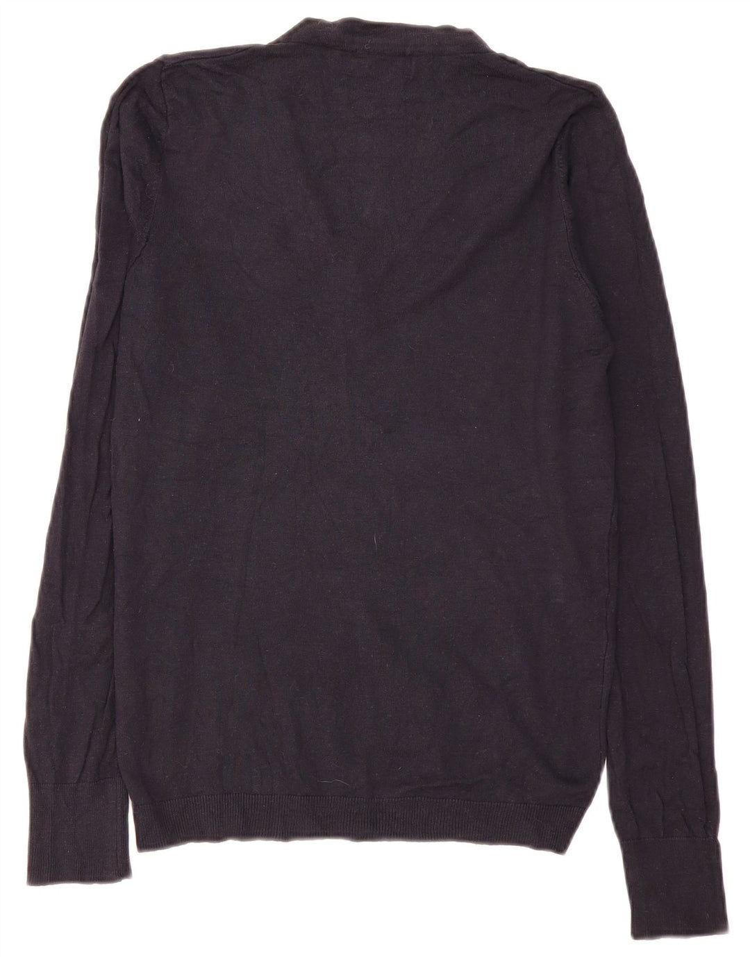 Zara Mens V-Neck Jumper Sweater Medium Navy Blue