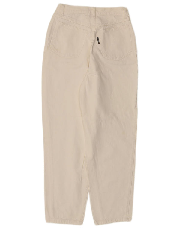 STEFANEL Womens High Waist Jeans IT 44 Medium W24 L27 Off White Cotton