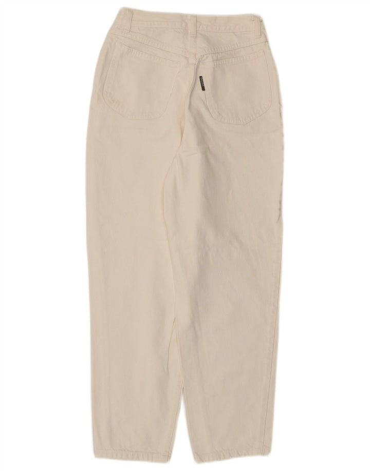 STEFANEL Womens High Waist Jeans IT 44 Medium W24 L27 Off White Cotton