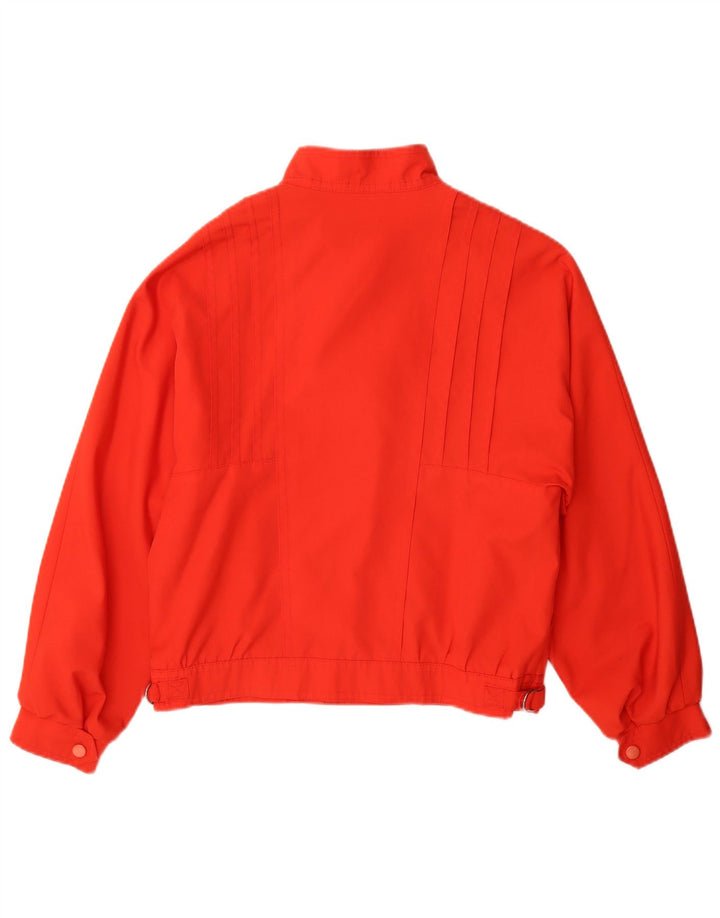Vintage Womens Double Breasted Bomber Jacket UK 12 Medium Red Polyester
