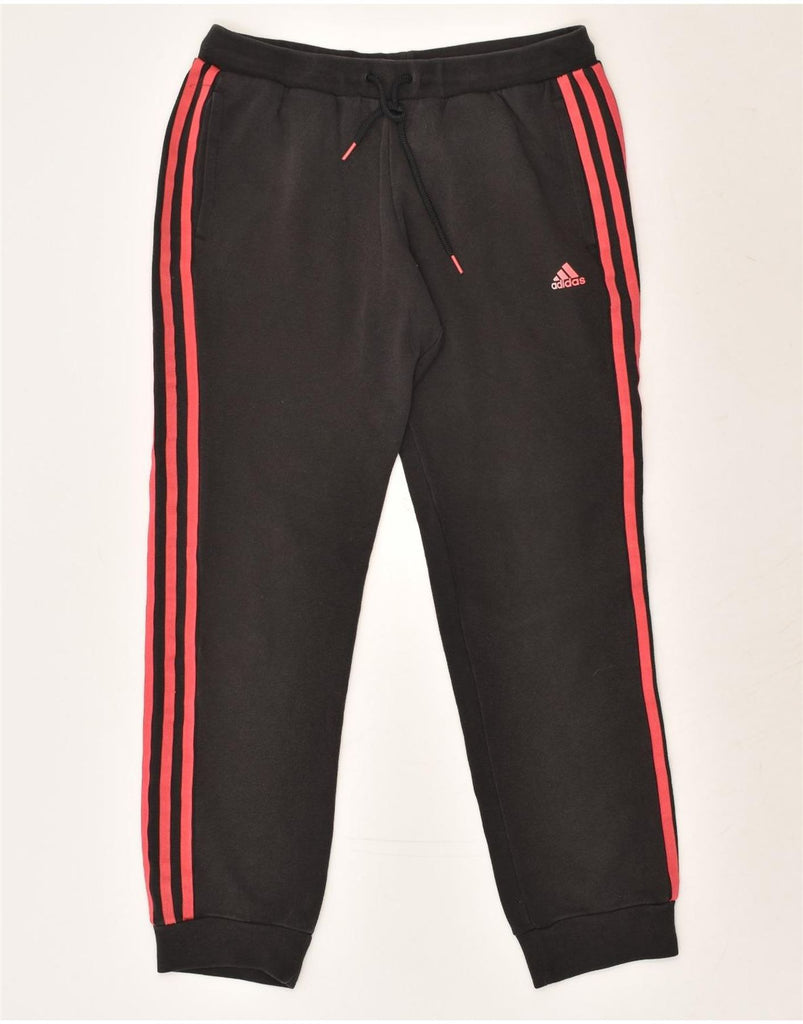 ADIDAS Womens Tracksuit Trousers Joggers UK 8/10 Small Black Cotton | Vintage Adidas | Thrift | Second-Hand Adidas | Used Clothing | Messina Hembry 