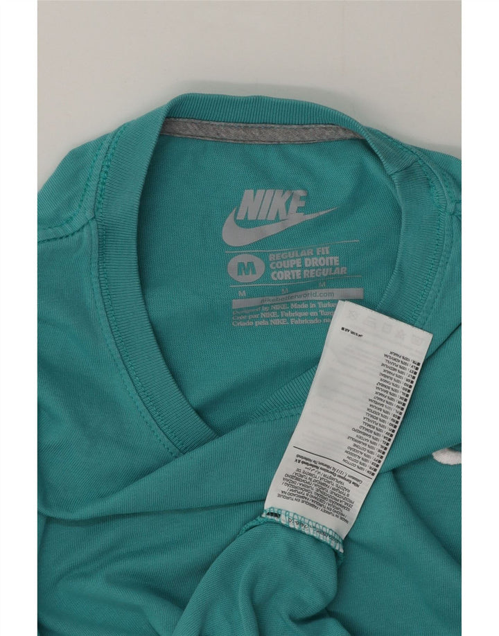 Nike Mens Regular Fit T-Shirt Top Medium Turquoise Cotton