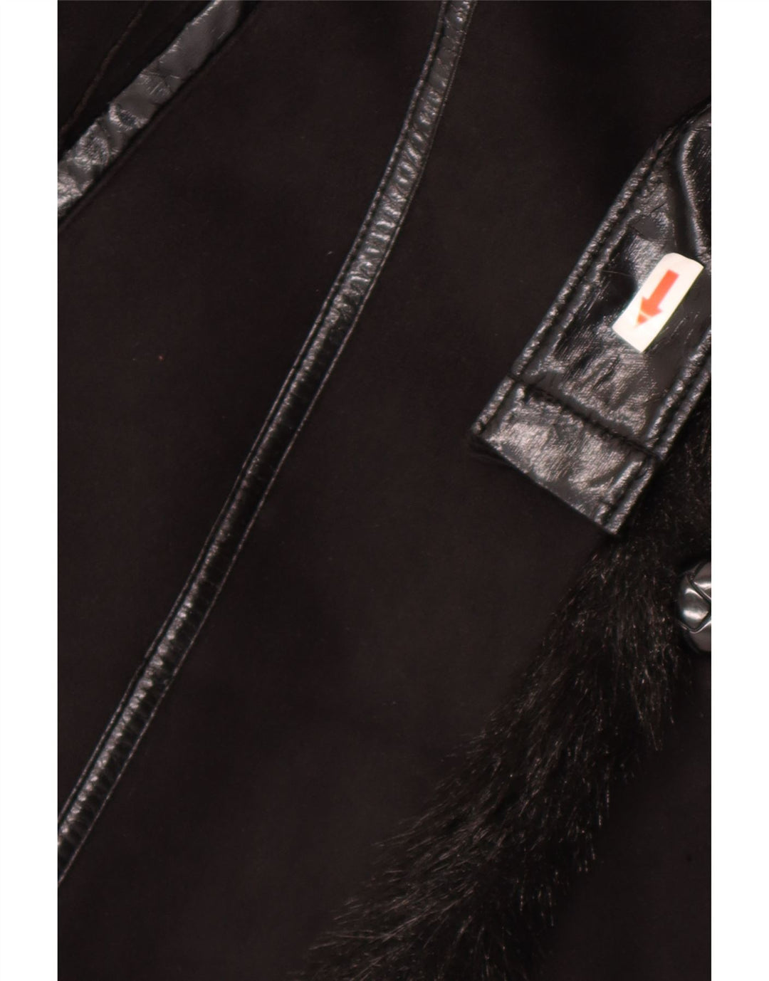 Pizazz Womens Sherpa Overcoat UK 14 Medium Black Polyester