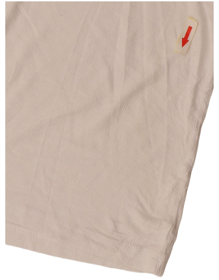 Tommy Hilfiger Womens Crop Vest Top UK 12 Medium White Modal