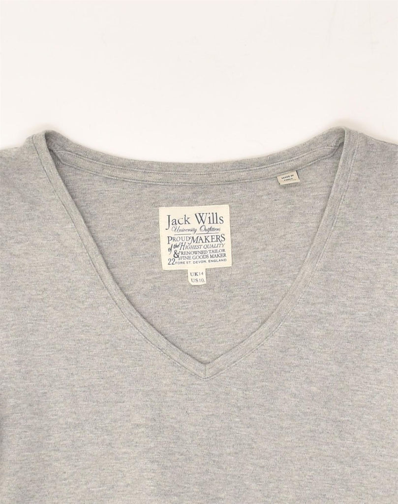 JACK WILLS Womens A-Line Dress UK 14 Large  Grey Cotton | Vintage Jack Wills | Thrift | Second-Hand Jack Wills | Used Clothing | Messina Hembry 