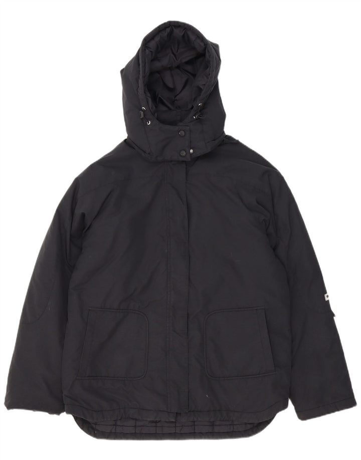 Champion Womens Hooded Padded Jacket UK 16 Large Black Polyester