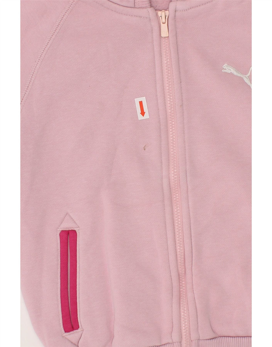 PUMA Girls Zip Hoodie Sweater 2-3 Years Pink Cotton Vintage Puma and Second-Hand Puma from Messina Hembry 