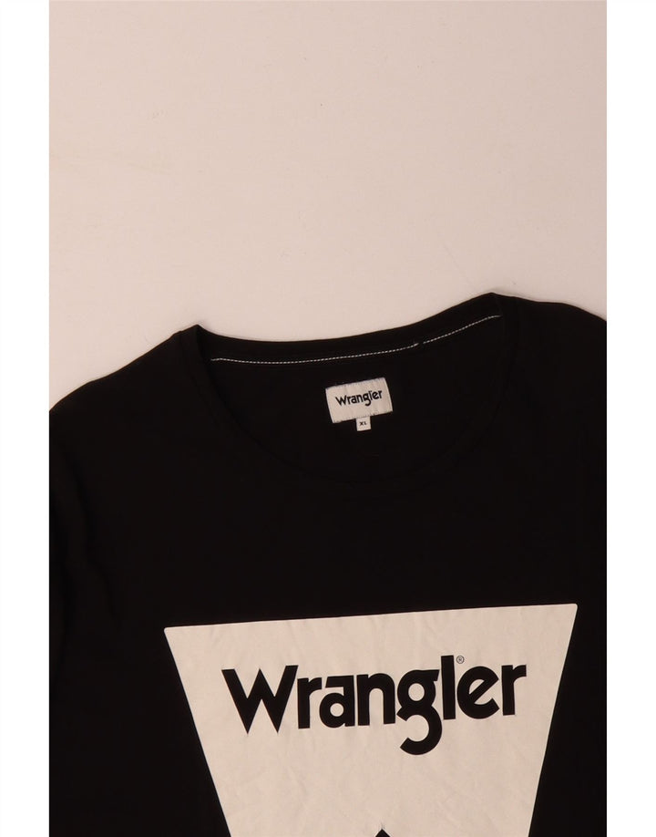 WRANGLER Mens Graphic T-Shirt Top XL Black Cotton