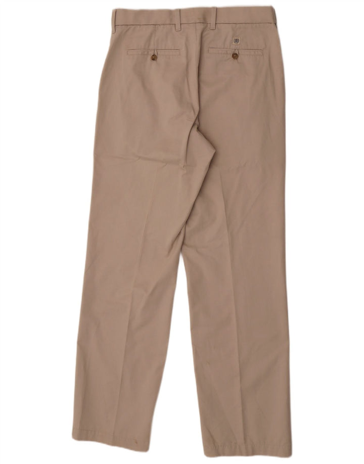 Marks & Spencer Mens Blue Harbour Straight Chino Trousers W32 L33 Beige
