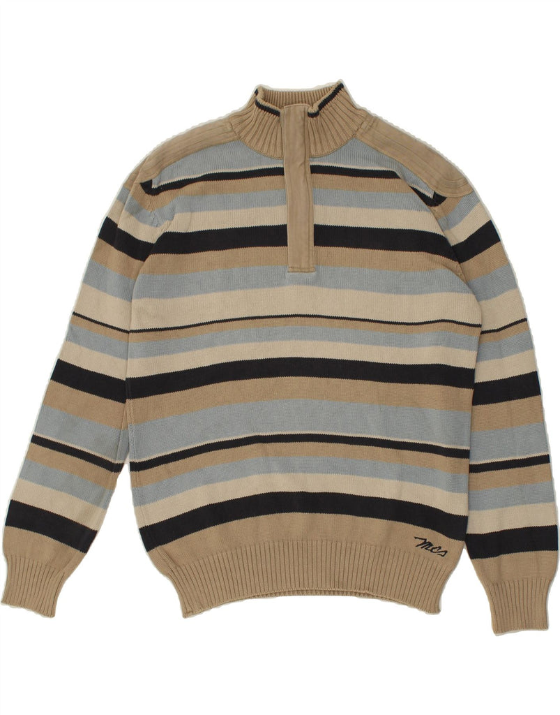 MARLBORO CLASSICS Mens Zip Neck Jumper Sweater Large Multicoloured Striped | Vintage Marlboro Classics | Thrift | Second-Hand Marlboro Classics | Used Clothing | Messina Hembry 