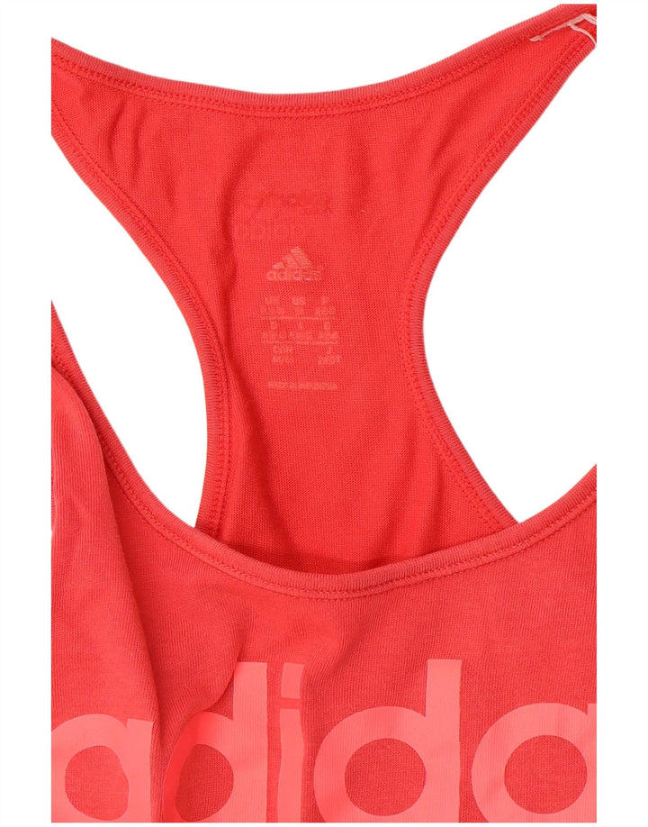 ADIDAS Womens Graphic Vest Top UK 12/14 Medium Red