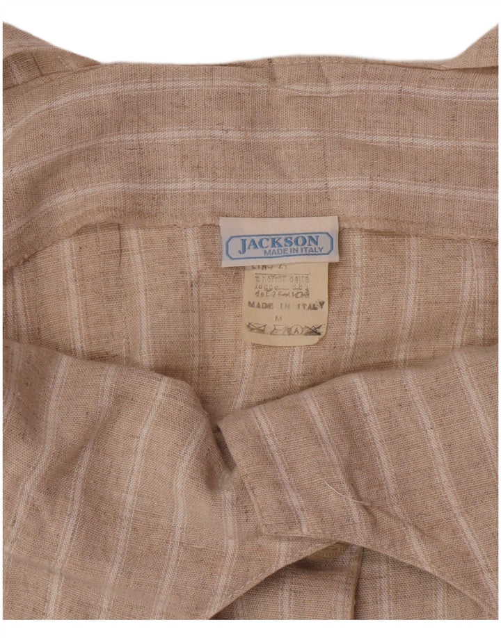 Vintage Womens Dungarees Skirt Medium W30  Beige Striped Viscose