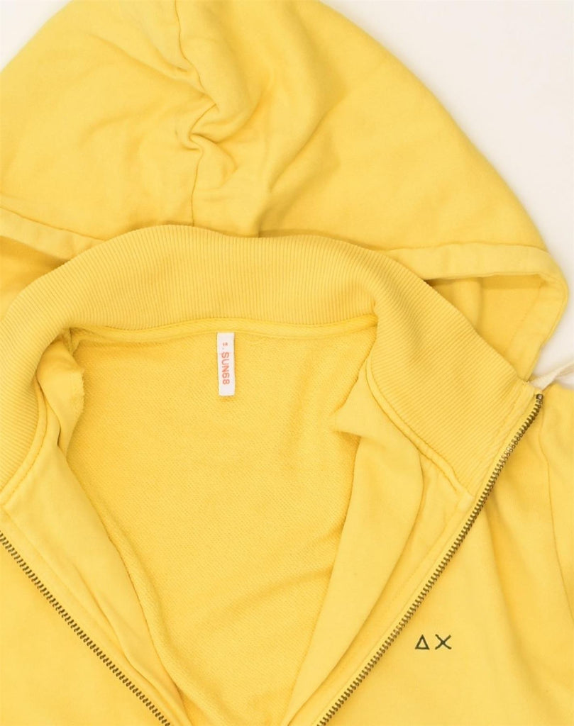 SUN68 Womens Zip Hoodie Sweater UK 14 Large Yellow Cotton | Vintage Sun68 | Thrift | Second-Hand Sun68 | Used Clothing | Messina Hembry 