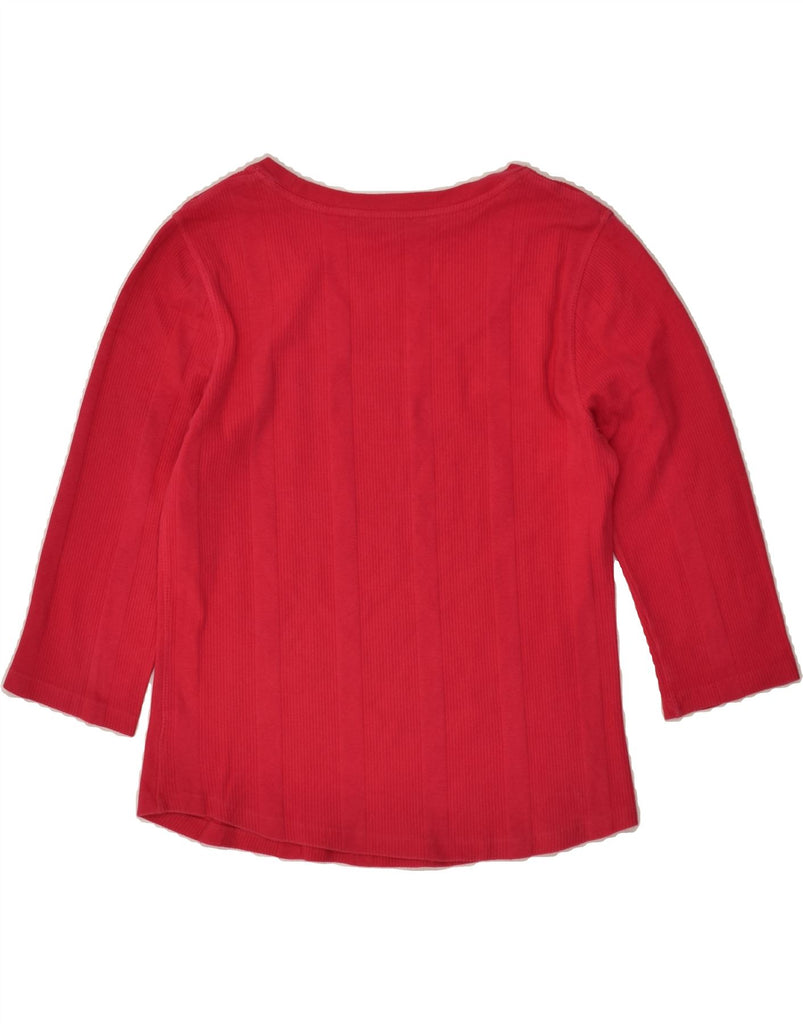 TOMMY HILFIGER Womens Top 3/4 Sleeve UK 14 Large Red Cotton | Vintage Tommy Hilfiger | Thrift | Second-Hand Tommy Hilfiger | Used Clothing | Messina Hembry 