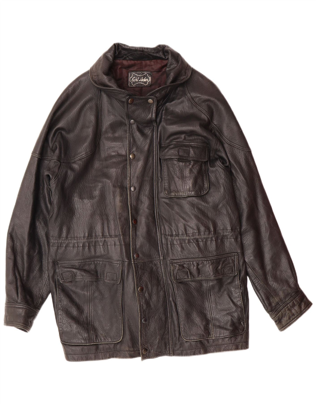 VINTAGE Mens Leather Jacket UK 40 Large Black Leather