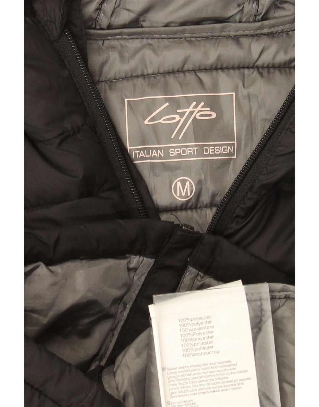 Lotto Womens Hooded Padded Jacket UK 14 Medium Black Polyester