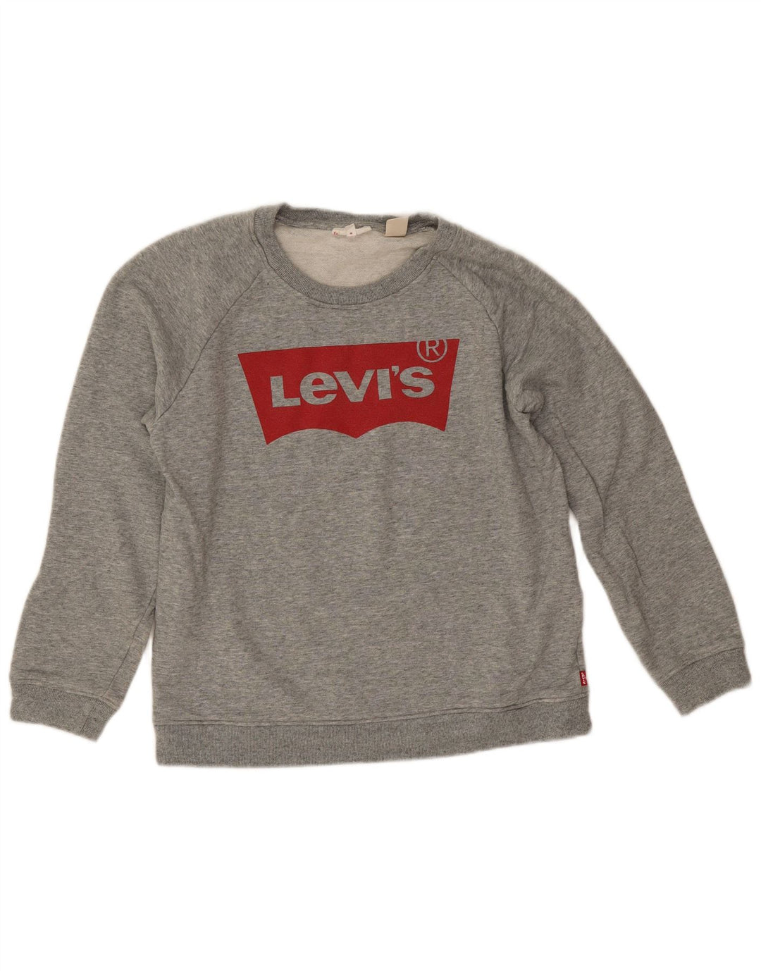 Levi's Womens Graphic Oversized Sweatshirt Jumper UK 10 Small Grey Cotton