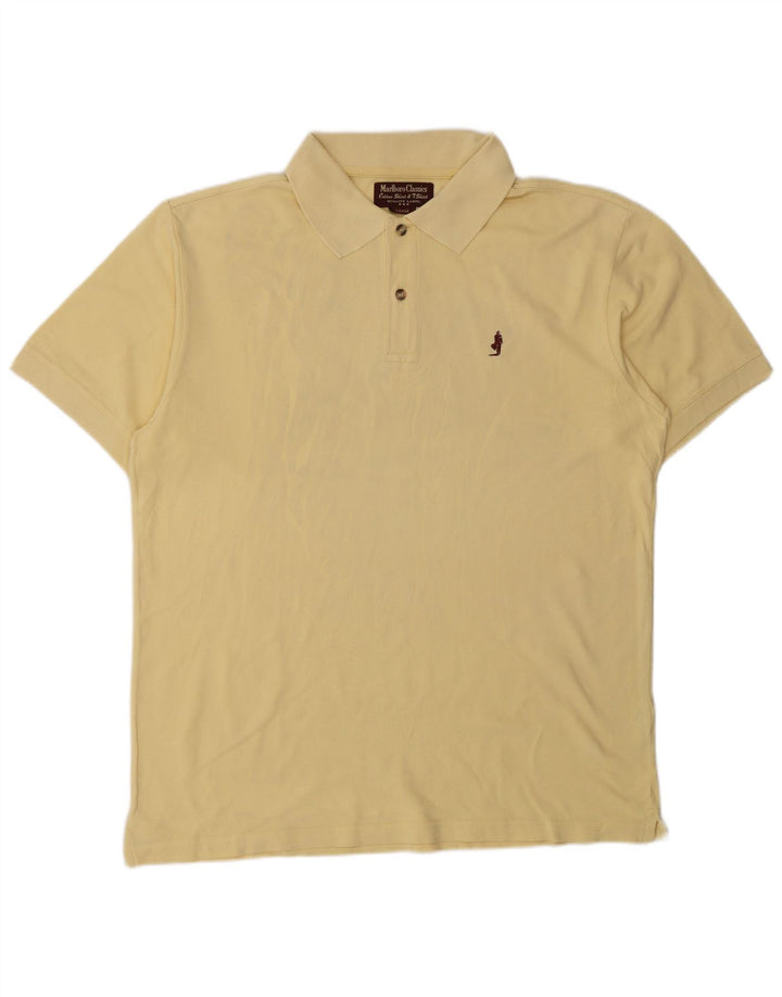 MARLBORO CLASSICS Mens Polo Shirt Large Yellow Cotton