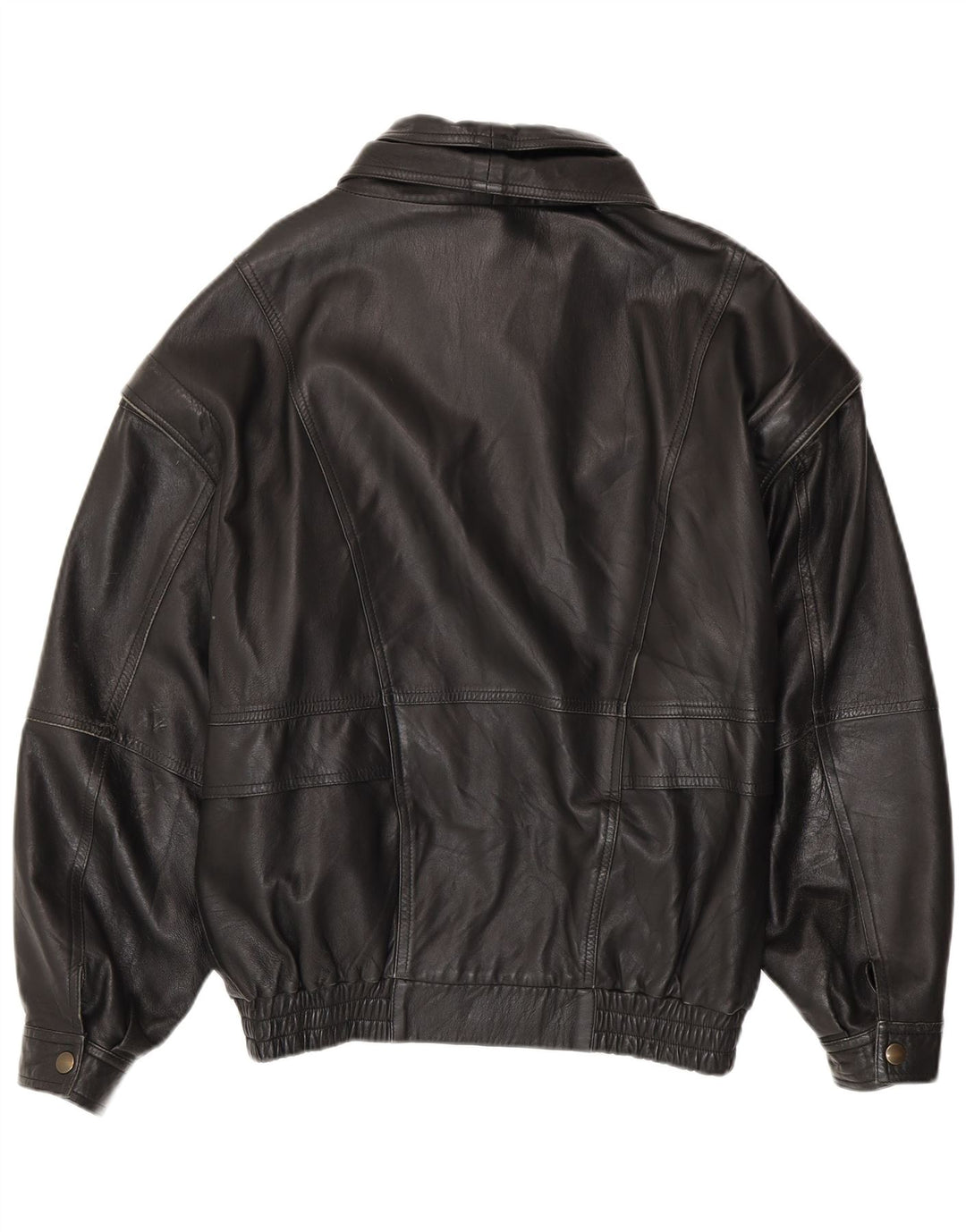 SAMANTA Mens Leather Jacket IT 52 XL Black