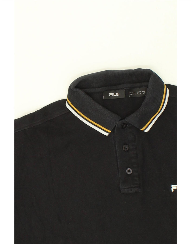 FILA Mens Polo Shirt Large Black Cotton | Vintage Fila | Thrift | Second-Hand Fila | Used Clothing | Messina Hembry 