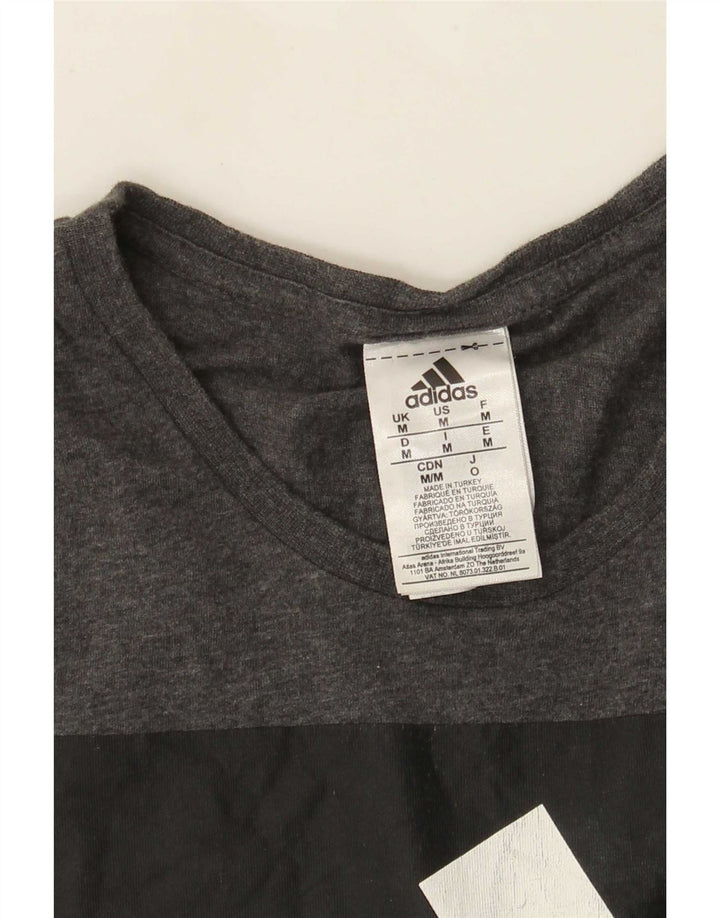Adidas Mens Graphic T-Shirt Top Medium Grey Cotton