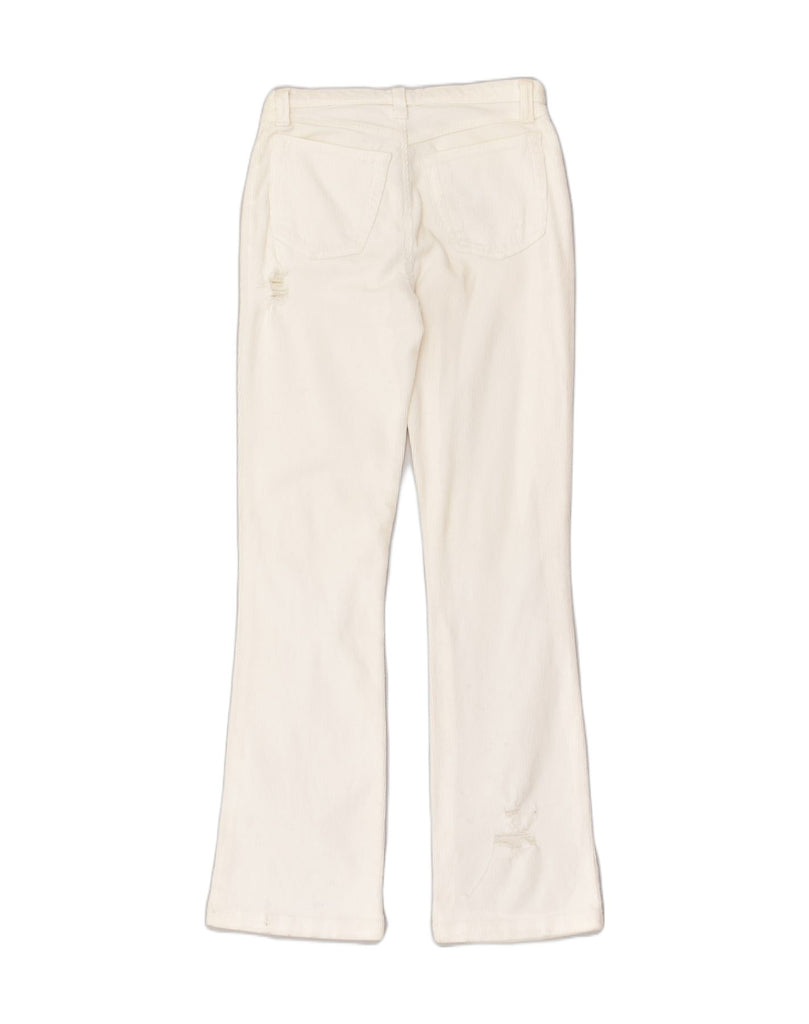 DOLCE & GABBANA Womens Distressed Bootcut Corduroy Trousers W24 L29 White | Vintage Dolce & Gabbana | Thrift | Second-Hand Dolce & Gabbana | Used Clothing | Messina Hembry 