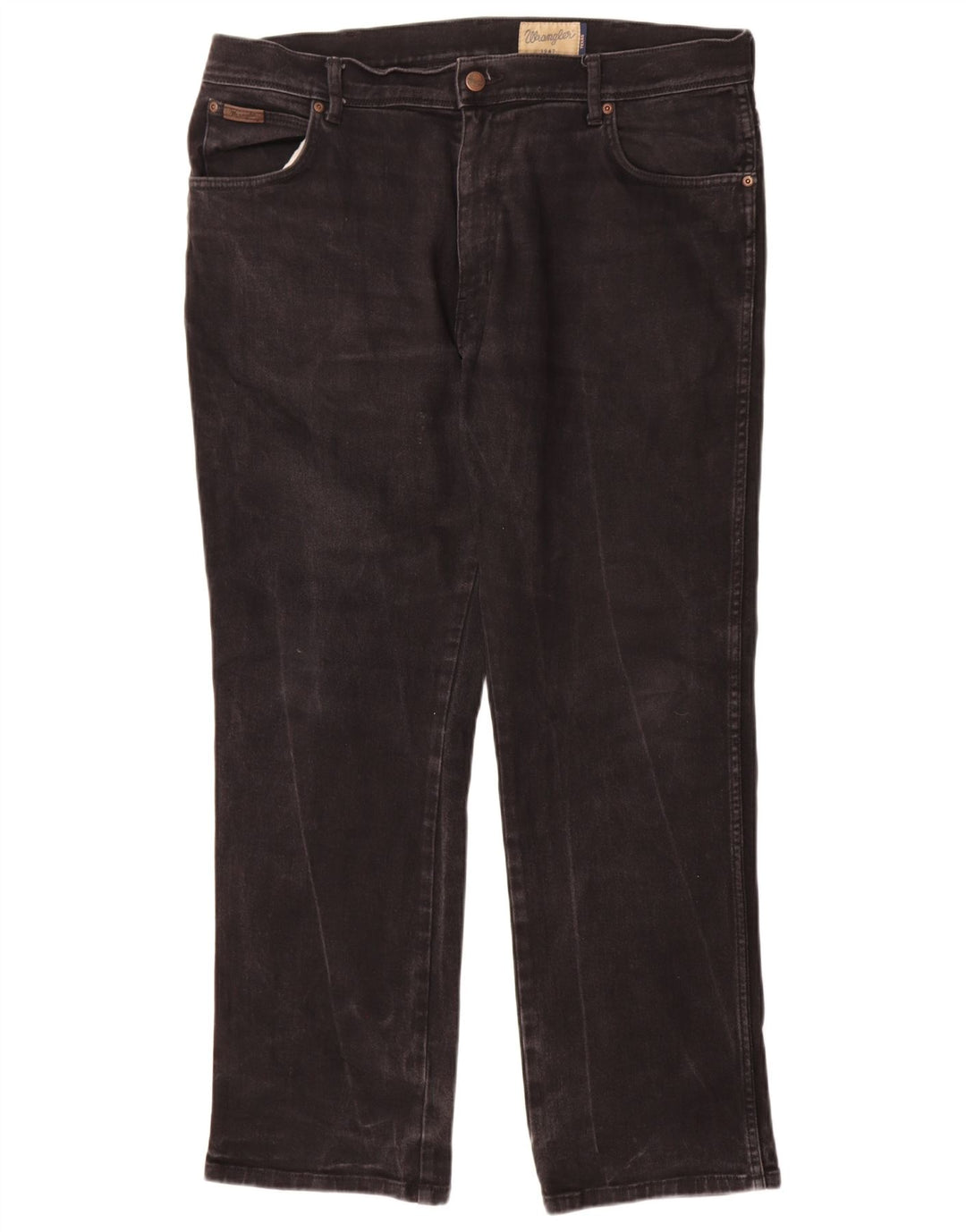 Wrangler Mens Texas Straight Jeans W38 L30 Black Cotton